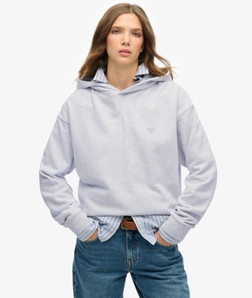 Superdry Women's Studios Hoodie Light Grey Size: 4