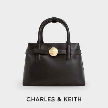 【CHARLES & KEITH】Behn 圓釦手提包｜春季新品｜快速出貨｜小CK