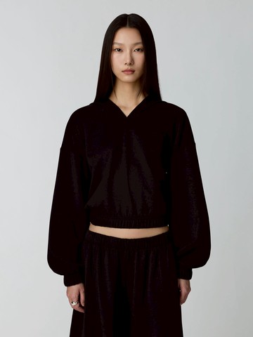 Studio Doe - Doe：Molly 大V領連帽短衛衣