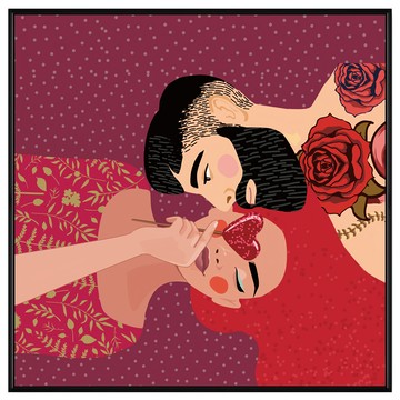 菠蘿選畫所 我中有你 APLS4431B 40 x 40cm 黑色框架 - 情侶主題藝術掛畫  黑色