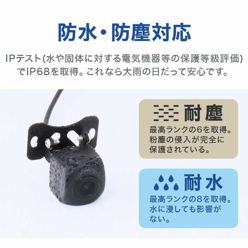 車用 CCD バックカメラ 720x480 すた 防水 IP68