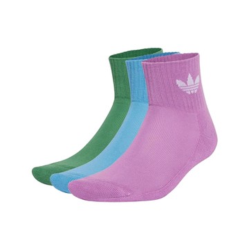 adidas 短襪 Mid Crew 紫 藍 綠 三葉草 低筒 休閒襪 襪子 愛迪達 IX5241