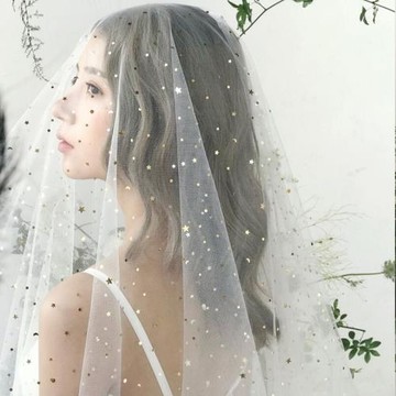 金色亮片旅拍森系寫真閃光婚紗