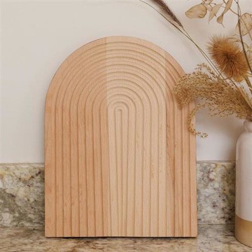 《KitchenCraft》Idilica拱形櫸木砧板(波紋32cm) | 切菜 切菜砧板 輕食盤 點心盤