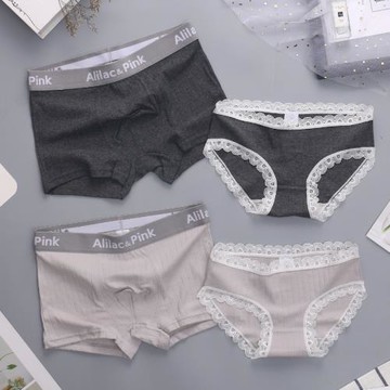 2025新款情侶內褲純棉可愛一男一女夫妻趣味內衣性感純欲高端套裝