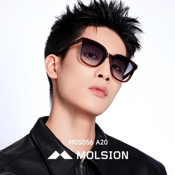 MOLSION 大方框太陽眼鏡 摺疊鏡 肖戰同款/棕 灰漸層鏡片#MS5056 A20
