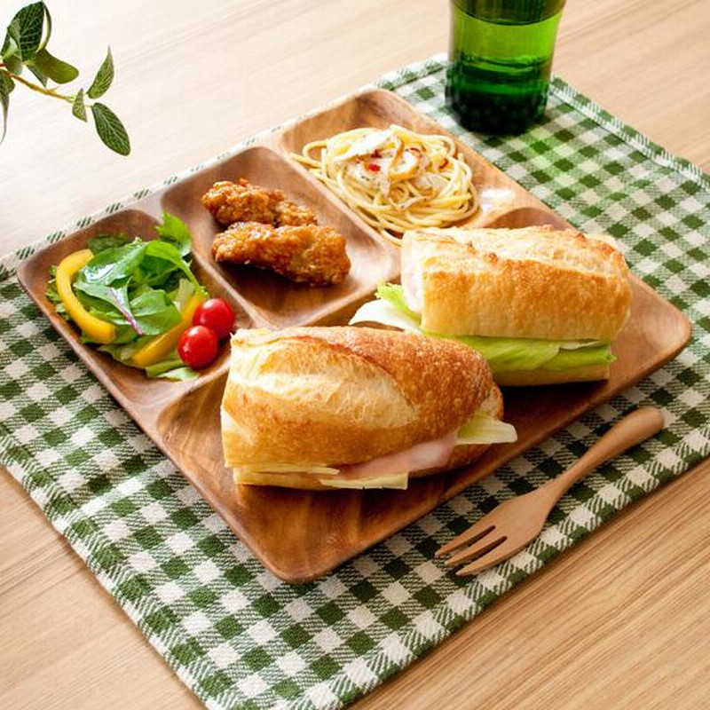 天然木 平皿 専用箱付き 木製食器 木製プレート アカシア 食器 ランチプレート 木の皿