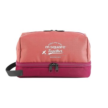 m square 雙層拉鍊盥洗包/煙粉色  1個  24.5 x 12.5 x 14cm