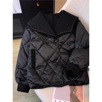 小香風羽絨棉服女冬季加厚2026年新款寬松大碼菱形格棉衣棉襖外套