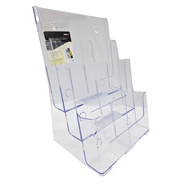 deflecto 迪多 三層高背目錄架 A4 附格板 新穎流線設計 造型精緻美觀 防UV效果佳 無毒認證 環保安全 壓克力 耐熱防潮 易清洗  透明  1個