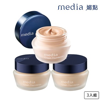 【media 媚點】極上粉嫩保濕粉底霜(25g) *3入