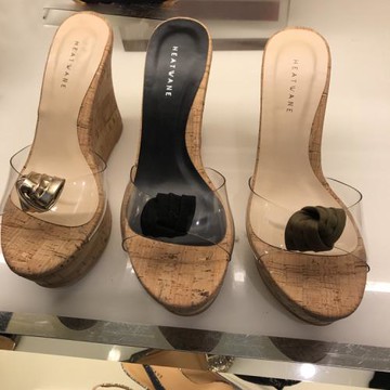 夏季新款透明拖鞋女超高跟坡跟防水臺涼鞋厚底T臺鉆石結花朵拖鞋