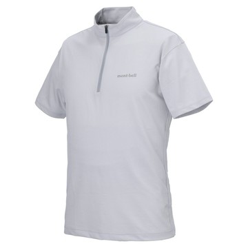 ├登山樂┤日本 mont-bell WIC UV-TECT S/S Zip Shir T 男短半門襟 淺灰 # 1114934LGY