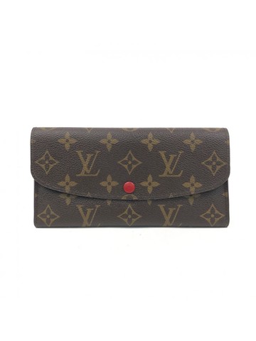 louis vuitton 棕色 Emilie Wallet 老花帆布長夾 錢包
