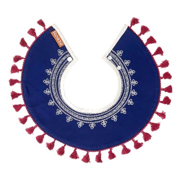 Roaze 柔仕 日系圍兜 典雅系列 360度皆可使用  藏藍流蘇  1件