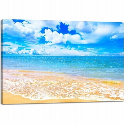 新品 アートパネル 地中海 アートポスター 海 ビーチ 海岸 額装付き 絵 ...