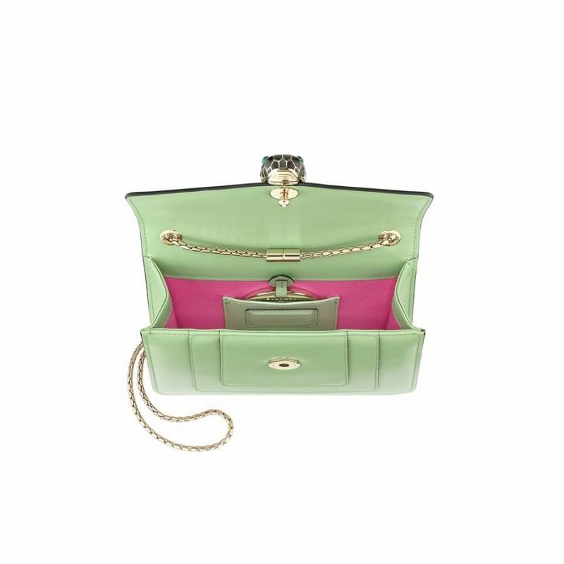 Ｐｒｅｍｉｕｍ Ｌｉｎｅ ブルガリ BVLGARI バッグ バック トートバッグ ショルダーバッグ ミント グリーン レザー