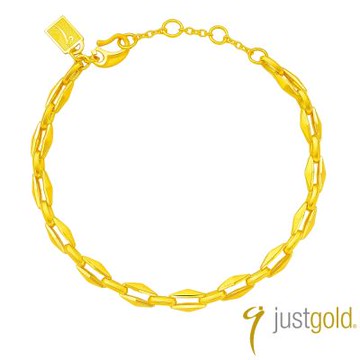 【Just Gold 鎮金店】稜變· 極光 AURA  黃金手鍊