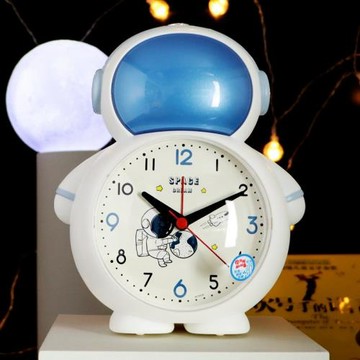 太空人鬧鐘學生學習時尚創意兒童卡通語音夜光懶蟲起床大聲臥室鐘