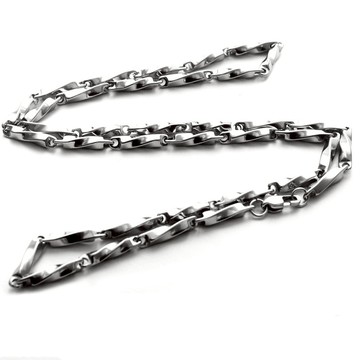 《316小舖》今天特價【AC105】(優質鈦鋼鍊條-個性拋光扭棍仔鍊條男鏈條銀鍊條禮物鍊條純鋼鏈條抗過敏鍊條防水鍊條)