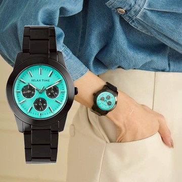 RELAX TIME｜三眼腕錶-湖水藍(R0800-16-23)-38mm