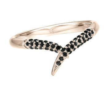 14k金黑鑽石戒指 簡約結婚對戒 優雅黑鑽金戒指 極簡主義結婚戒指