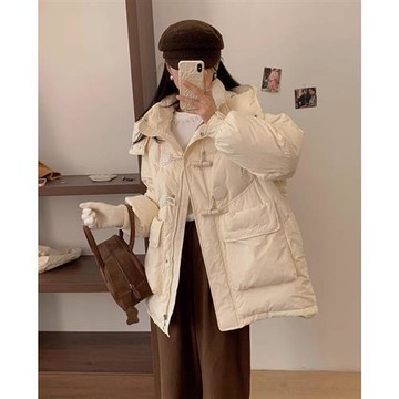 【米蘭精品】羽絨外套鴨絨夾克-復古加厚保暖舒適女外套5色74ip28