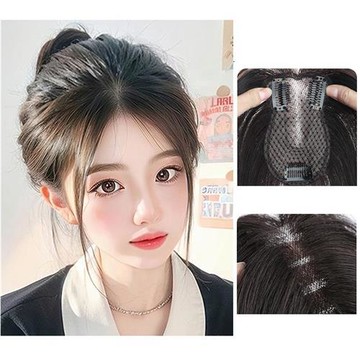 【米蘭精品】現貨+預購 假瀏海全真髮髮片透氣假髮片輕量免打理隱形增髮量假髮-蓬鬆高顱頂女假髮4款74lf45