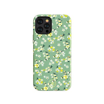 Kingxbar 花季系列 iPhone12 Pro 手機殼 i12 Pro 施華洛世奇水鑽保護殼 (碎花綠)