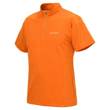 ├登山樂┤日本 mont-bell WIC UV-TECT S/S Zip Shir T 男短半門襟 橘 # 1114934OG