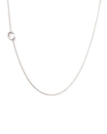 14k White Gold Mini Letter Necklace
