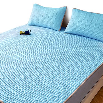 平單式超涼感乳膠冰絲涼墊 藍色  涼感墊  單人(90 x 188cm)