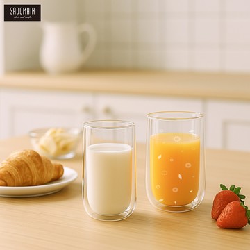 【仙德曼 SADOMAIN】買一送一  雙層玻璃咖啡直杯組(350ml)