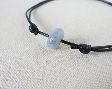 本命年【幸運路路通】冰烏雞翡翠韓國蠟線項鍊*ZT01*招財、防小人