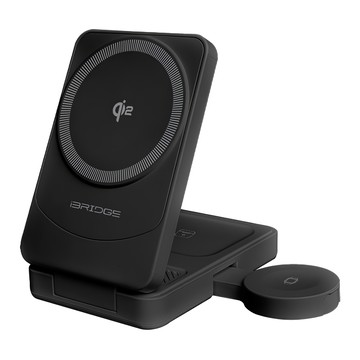 iBRIDGE 急速 Qi2 三合一無線折疊充電器  黑色  1個