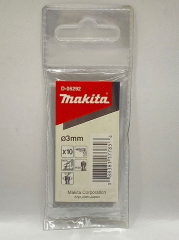 MAKITA 牧田 D-06292 3mmx61mm HSS金屬鑽頭 鑽鐵直柄鑽尾 10支入