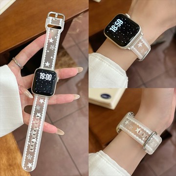 蕾絲硅膠簡約運動錶帶 適用Apple watch11錶帶 iwatch錶帶 全系列通用錶帶 當季錶帶