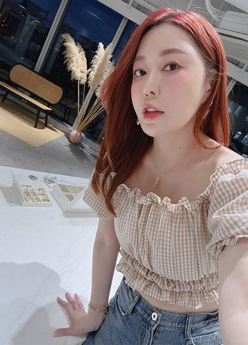 甜美格紋短版上衣