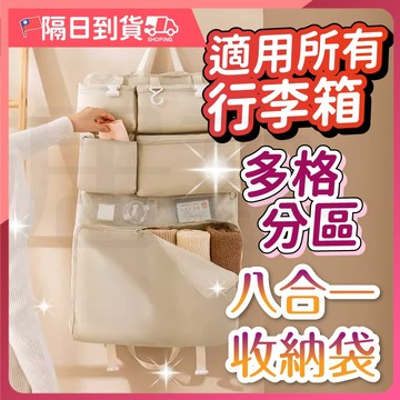 【加寬提手🔥可視設計】八合一收納袋 收納袋 旅行收納袋 收納包 網紋收納袋 衣物收納袋 旅遊收納 行李壓縮袋 旅行袋