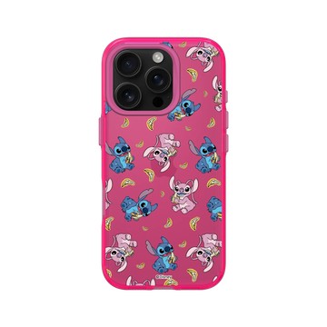 iPhone 16 Pro Clear 粉漾桃 - 迪士尼-史迪奇 Disney Stitch - 史迪奇 - 安琪與史迪奇