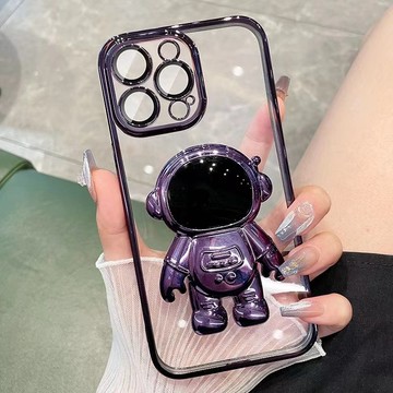 太空人支架 帶鏡頭膜 適用 iPhone 14 手機殼 13 11 12 Pro max 保護殼 i14 i13 防摔殼