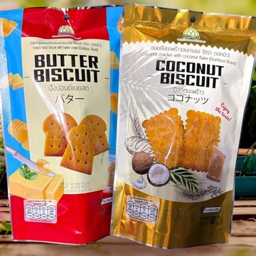 「現貨免運」泰國🇹🇭  COCO椰子風味餅乾 /法式吐司(奶油風味) 60G香濃奶味，咖啡和茶的最佳下午茶夥伴