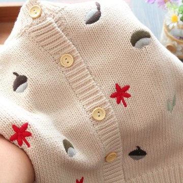 可愛童裝毛衣女童秋冬季新款刺繡針織衫開衫歐美風中小童棉線外套