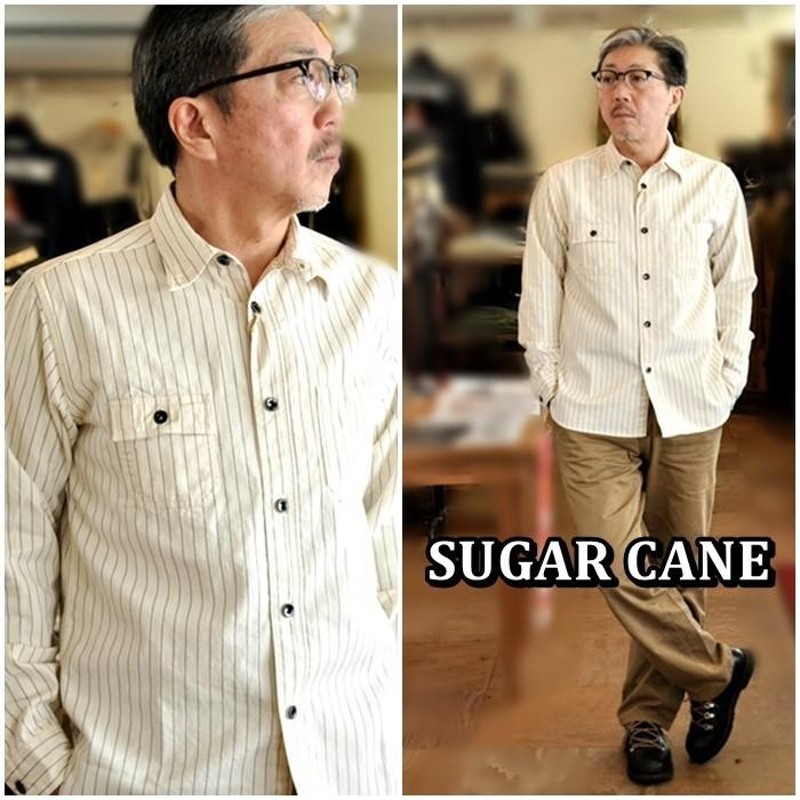 SUGARCANE シュガーケーン ウォバッシュワークシャツ 27076 ホワイト