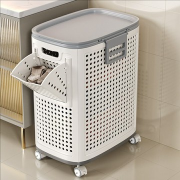 免運 幫手過年必備臟衣籃家用大容量帶輪臟衣簍衛生間洗衣籃分區收納328L 快速出貨