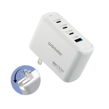 旺德 100W GaN氮化鎵極速智能充電器 WA-A17TS4