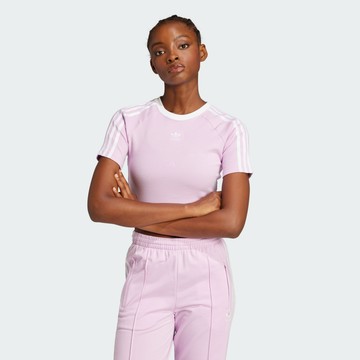 【ADIDAS】3 S BABY TEE 短袖上衣 女 短版 粉色-JC6365