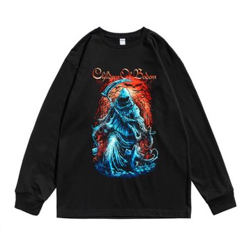 博多之子children of bodom重金屬專輯印花純棉寬松T恤男女潮長袖