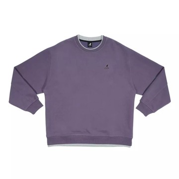 KANGOL 大學T 灰紫 經典 假兩件 圓領T 中性 6555101392