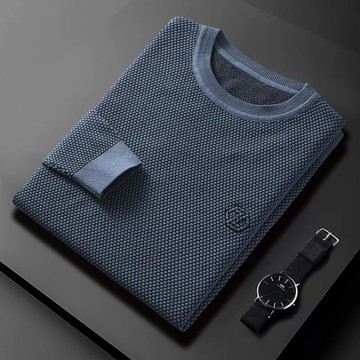 新款男士打底衫圓領秋冬毛衣針織衫男士秋衣薄款修身男士衛衣線衣